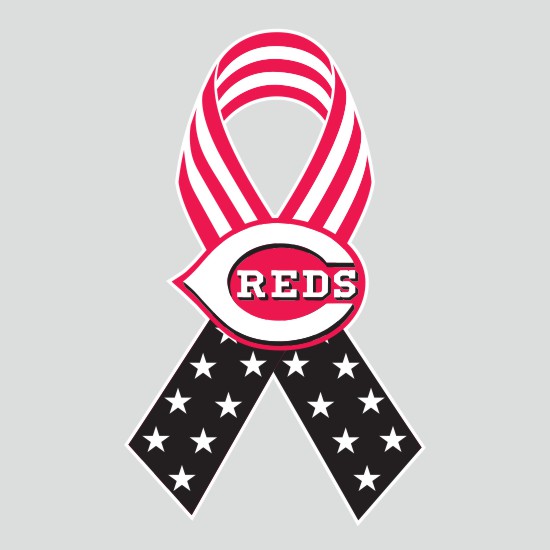 Cincinnati Reds Ribbon American Flag logo vinyl decal